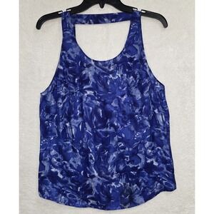 Nom De Plume By YaYa Women's Open Back Blue Sleeveless Blouse Top Size Medium